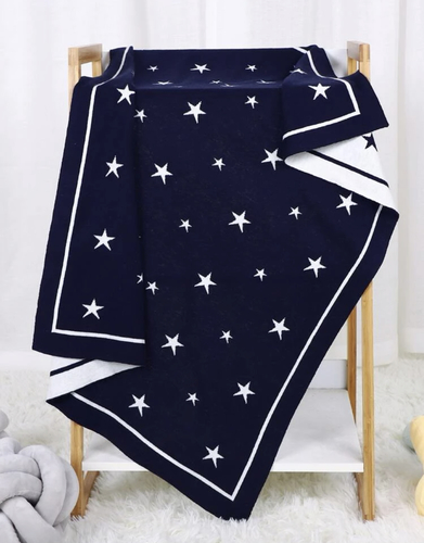 Stars blanket - navy blue
