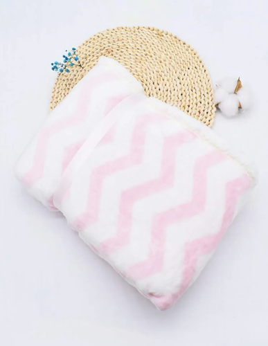 Pink and white blanket