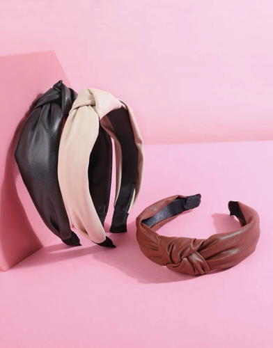 3 pieces knot leather hair hoop