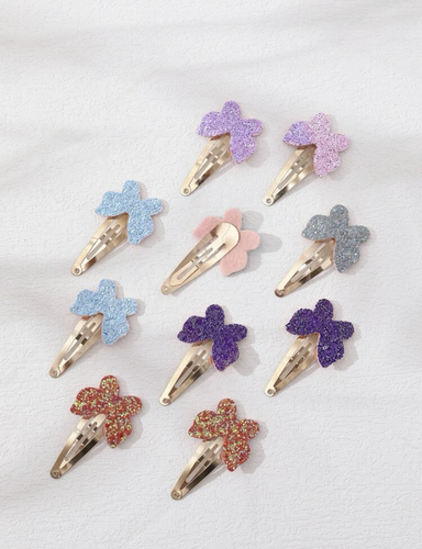 Glitter butterfly hair clip - bright colors