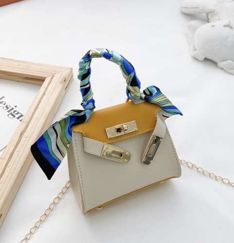 Leather bag with scarf