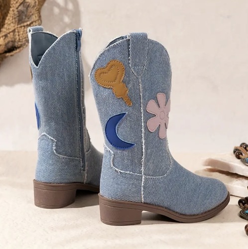 Jeans boots (moon&flower)