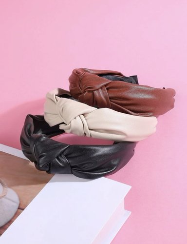 3 pieces knot leather hair hoop