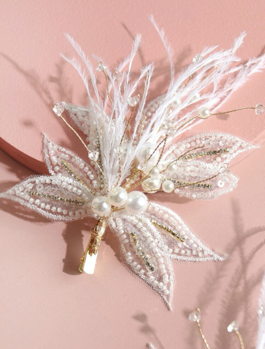 2 pieces feather hair clip