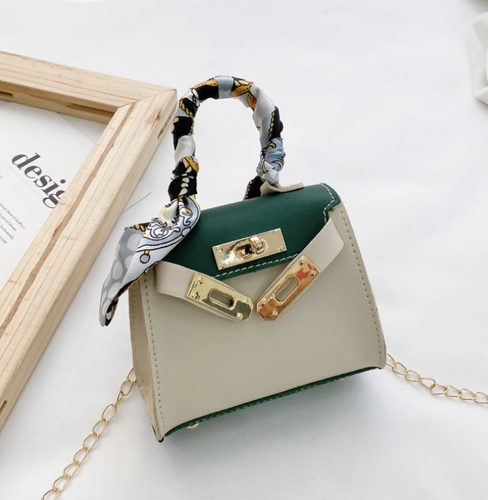 Leather bag with scarf