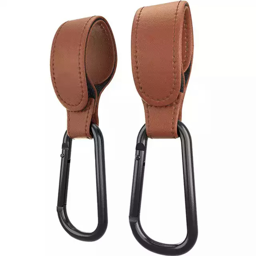 Leather stroller hook
