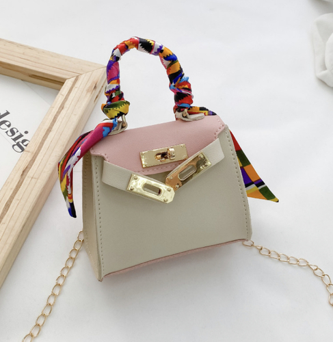 Leather bag with scarf