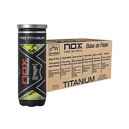 Padel Store - Nox Pro Titanium (X1 BOX) - X24 Tube  -  X3 Balls In Tube -  X72 Balls