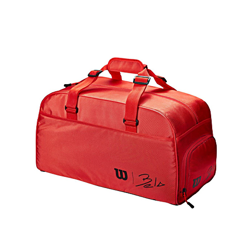 Padel Store - Wilson Bela Duffle Bag Red - Wilson Bela Duffle Small Bag
 perfect for taking all your stuff with you. It will be used by the legend of the World Padel Tour: Fernando Belasteguin. You will find his signature on the bag.