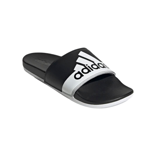 Padel Store - Adidas Comfort Black White Slides - Free Shipping For All GCC