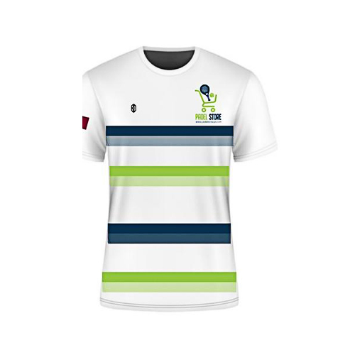 Padel Store - PS White Green T-Shirt - You Can Print On T-Shirt (Name or Number) By Select Print Option Polyster