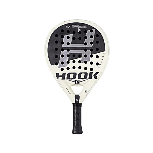 Padel Store - Hook Platinum White Edition - Shape : Round  Face : 3K  Power : High  Control : Very High  Racket Bag : No  Balance : Medium  Weight: 360 - 370 g