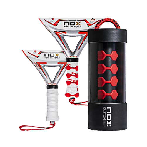 Padel Store - Nox Custom Grip - NOX Custom Grip is a patented product designed to improve grip and reduce the risk of injury on any type of racket. NOX Custom Grip is an ideal product for:Players with sweating problems who are looking for a solution to prevent the racket from slipping.Players with epicondylitis problems . NOX Custom Grip reduces the vibrations that are transmitted to the player's hand and allows the racket to be gripped with less muscular effort, thus reducing the risk of injury.