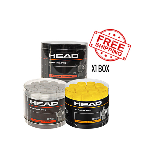 Head Padel Pro Box OverGrip (X60) - 1 Box  60 PCS Grey - Black - Yellow