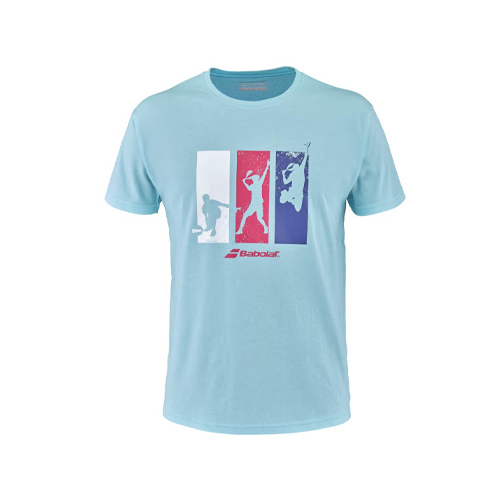 Babolat Padel Cotton Tee Sky Blue T-Shirt - Free Shipping For All GCC