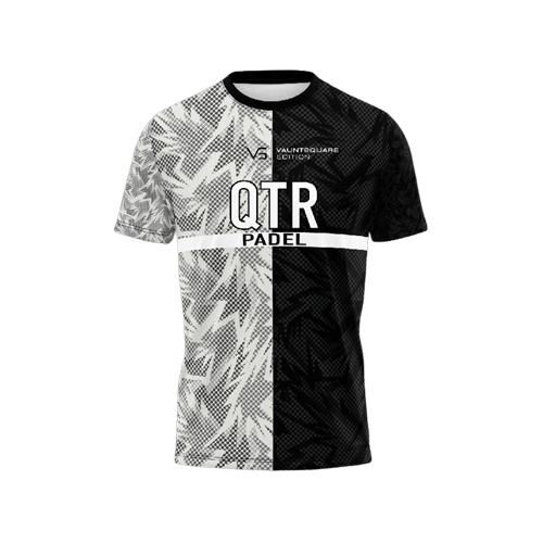 QTR Padel Black and White T-Shirt