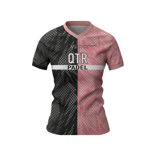 QTR Padel Pink Black Women T-Shirt