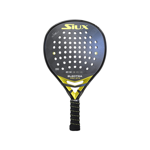 Siux Electra ST3 Stupa Pro 24 - Shape : Hybrid  Weight : 355-375 G  Face : 15 K  Balance : Medium  Cover : No