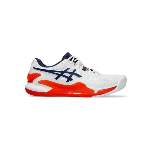 Asics جل القرار 9 كلاي أبيض أزرق أحذية بحرية - REF NO : 1041A375-102