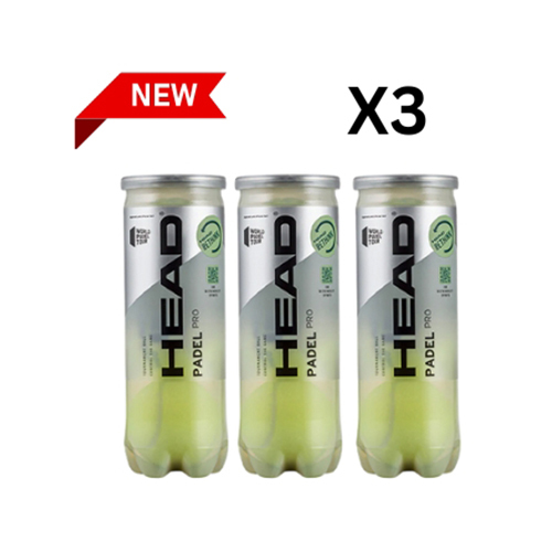 Padel Store - Head Pro (X3 Tube) - Head Pro Padel Balls (X3) Tubes   9 Ball 3 Ball Per Tube