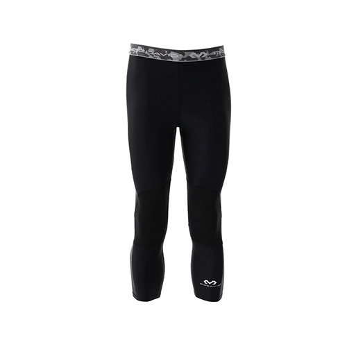 McDavid 10020 Black 3/4 Compression Tight with Dual Layer Knee Support - Our Compression 3/4 Tights with Dual Layer Knee Support, crafted from durable elastic fabric that guarantees non-see-through coverage and comfort. These tights are designed with your active lifestyle in mind, featuring an added layer of support at the knees. With these tights, you can enjoy enhanced confidence and stability during your workouts and sports activities. Elevate your performance and style while benefiting from blood-flow enhancing compression technology