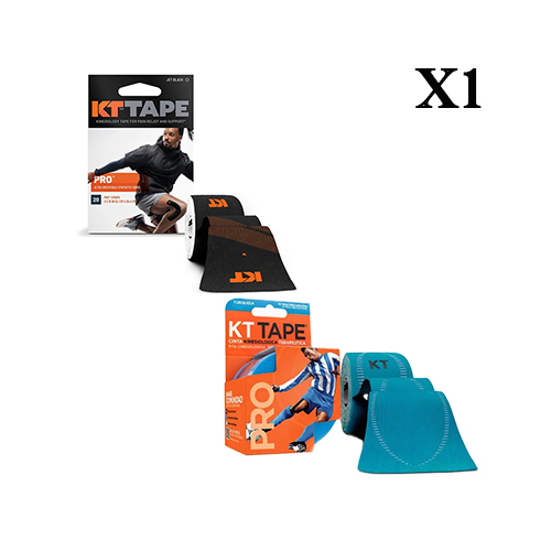 KT PRO Multicolor Tape Precut - Jet Black (893169002332) Laser Blue (893169002356) • Durable 100% synthetic fabric is highly breathable
• Flexible support to maintain full range of motion
• Remains on skin through sweat and moisture
• Comfortable to wear for up to 7 days