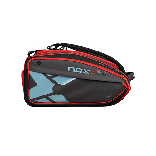 Nox ML10 Competition XL Compact Padel Racket Bag - FEATURES:Main compartment with side opening with capacity for 4 paddle blades, clothes, etc. Ventilated shoe compartment inside the main compartment. Circular thermal compartment (NOX ThermoTech technology) for 4 balls or bottle. Thermal compartment (NOX ThermoTech technology) with capacity for 3 paddle blades, bottles etc. Side compartment with distributed pockets for accessories, cell phone, wallet, keys, etc.. Side compartment with ventilation system. Laundry bag. Pocket on the back. Backpack function with the possibility of removing the handles. Ergonomic main handle. Rigid base. Dimensions: 600 x 300 x 450 mm Capacity: 80 litersRef: BPML10COMXL24