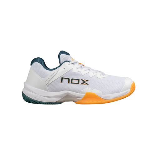 Nox ML10 Hexa White Apricot Shoes - Chosen by the Professionals: The Nox ML10 HEXA 2024 are the favorite shoes of the most charismatic player on the padel circuit, Miguel Lamperti. He relies on them for both his training sessions and his official matches, ensuring optimum performance and maximum comfort at all times. CALMLHEXWHAP