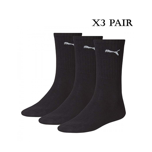 Padel Store - Puma Regular Black Crew Socks (3 Pairs) - 3 Pairs in 1 set