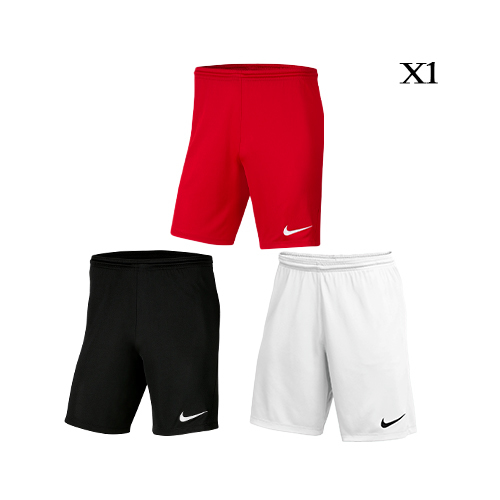 Nike Dry Park III Multicolor Short (X1) - Red - BV6855-657 White - BV6855-100 Black - BV6855-010