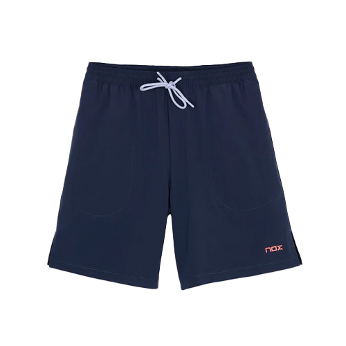 Nox Pro Naval Blue Short - Nox technical padel shorts for men with inner mesh and side pockets. In navy blue. Incorporates NOX's lightweight fabric with 