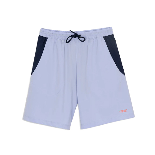 Nox Pro Light Lavender Short - Nox men's technical padel shorts with mesh lining and side pockets. In light lavender colour. Incorporates NOX's lightweight fabric with 