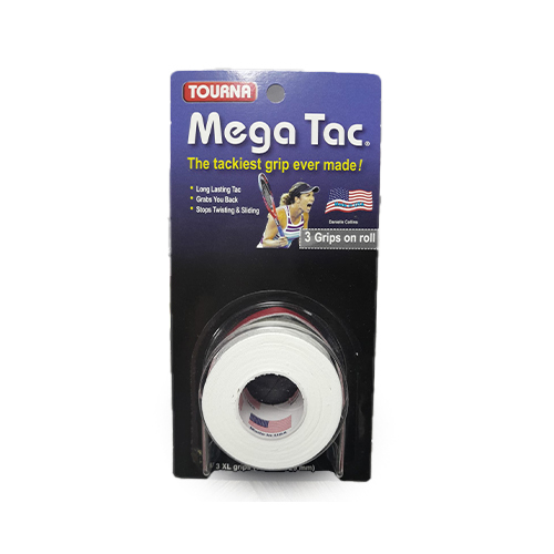 Tourna White Mega Tac 3 Grips MT-W Pack