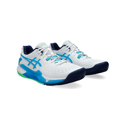 Asics Gel Resolution 9 Clay White Aqua Shoes - 1041A375-103