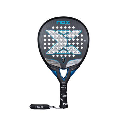 Nox Future Hybrid 12K Alum 25 - Shape : Teardrop Weight : 366-370g +/- Game : Advanced Face Material : Carbon Alum 12K Surface : Rough Sand Foam Material : EV50