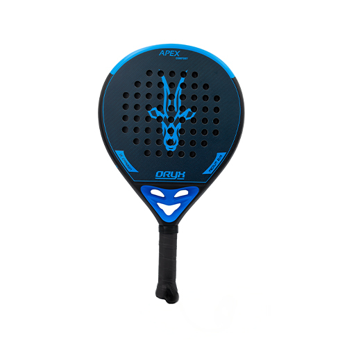 Oryx Apex Comfort Blue - Shape : Teardrop Weight : 345-360g +/- Racket Cover : No Face Material : 3K Carbon Balance : Low Foam Material : EVA