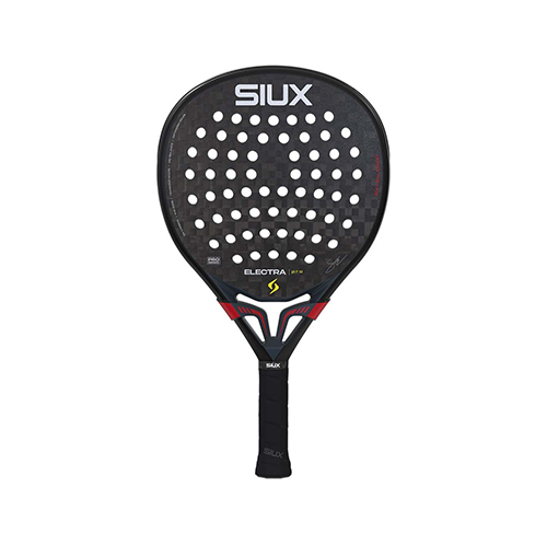 Siux Electra Pro Shadow Red Stupa 26 - Shape : Teardrop Weight : 355-375g +/- 10g Game : Power Racket Cover : No Face Material : Carbon
