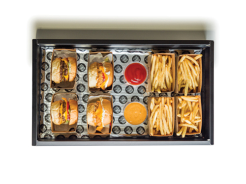 Diwaniya Slider Show - 4 slider meals of meat, chicken, or mixed meals with 4 French fries. 4 cola