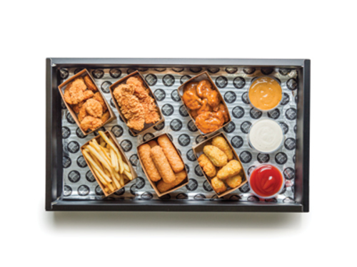 Appetizer Box - 6 Pieces Buffalo Chicken, 6 Pieces of Buffalo Shrimp, 6 Pieces Jalapeno Cheese, 5 Pieces Chicken Tender, 5 Pieces Mozzarella Sticks