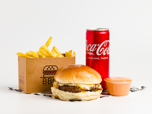 Truffle burger meal - Milk bread + Beef + cheese  Truffle sauce + Mushroom + onion   With fries and soft drink