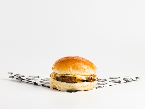 Truffle burger sandwich - Milk bread + Beef + cheese  Truffle sauce + Mushroom + onion