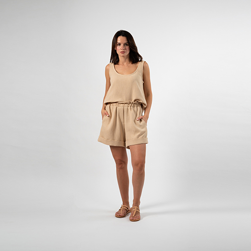 Nude cut crop top