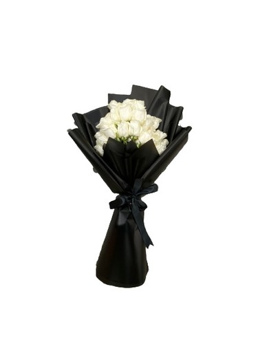 BOUQUET WHITE ROSES - BOUQUET 20 STEMS WHITE ROSES If you want to check the flowers color, go to the fresh flower option.  Please note flowers are seasonal and we change the flower depends on the availability of the stocks