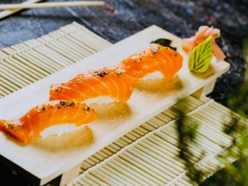 Japanese Shaki Salmon Nigri Sushi