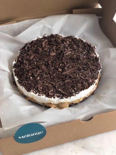 Banoffee Pie comes with a side of our signature Chocolate Sauce