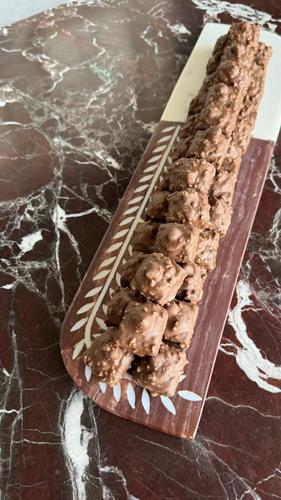 Half Brown Half White Eid Marble Tray