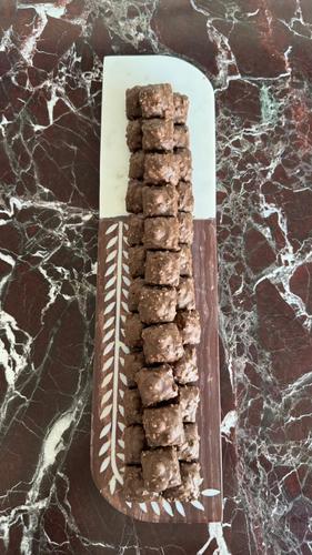 Half Brown Half White Eid Marble Tray