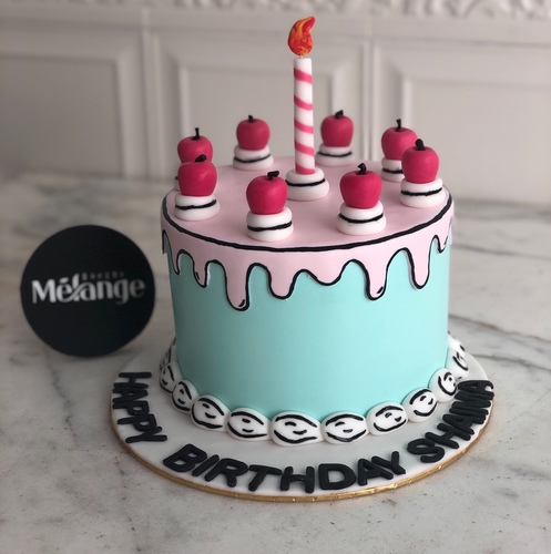 Comic Candle Birthday Cake