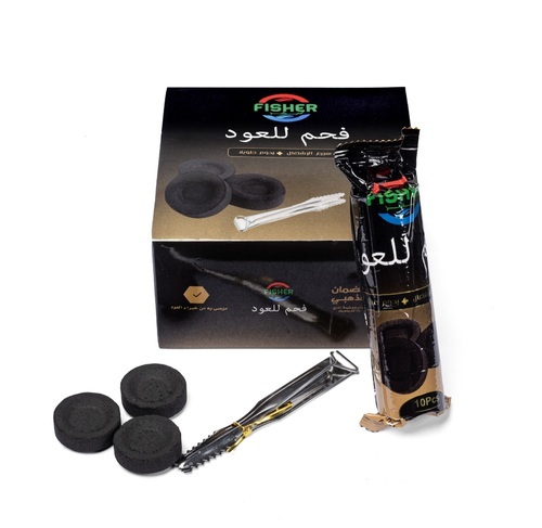 Fisher charcoal for incense - Fisher natural charcoal, odorless, smokeless, quick to light, safe to use, long-lasting