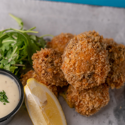 Fried Mushroom - Fried mushroom balls with cheese and cream.